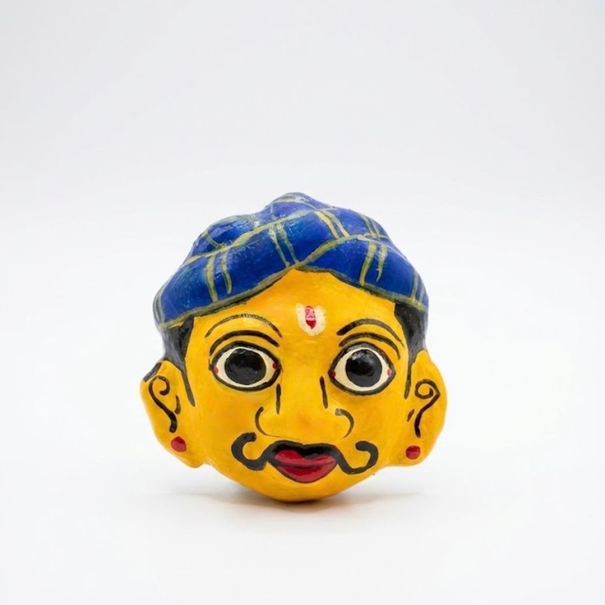 Cheriyal Art Magnet – Man | Handcrafted Traditional Fridge Decor – Art & Craft Supplies on Brown Living™. SKU: CD-HOM-CHE-MAN-YEL. Img 1.