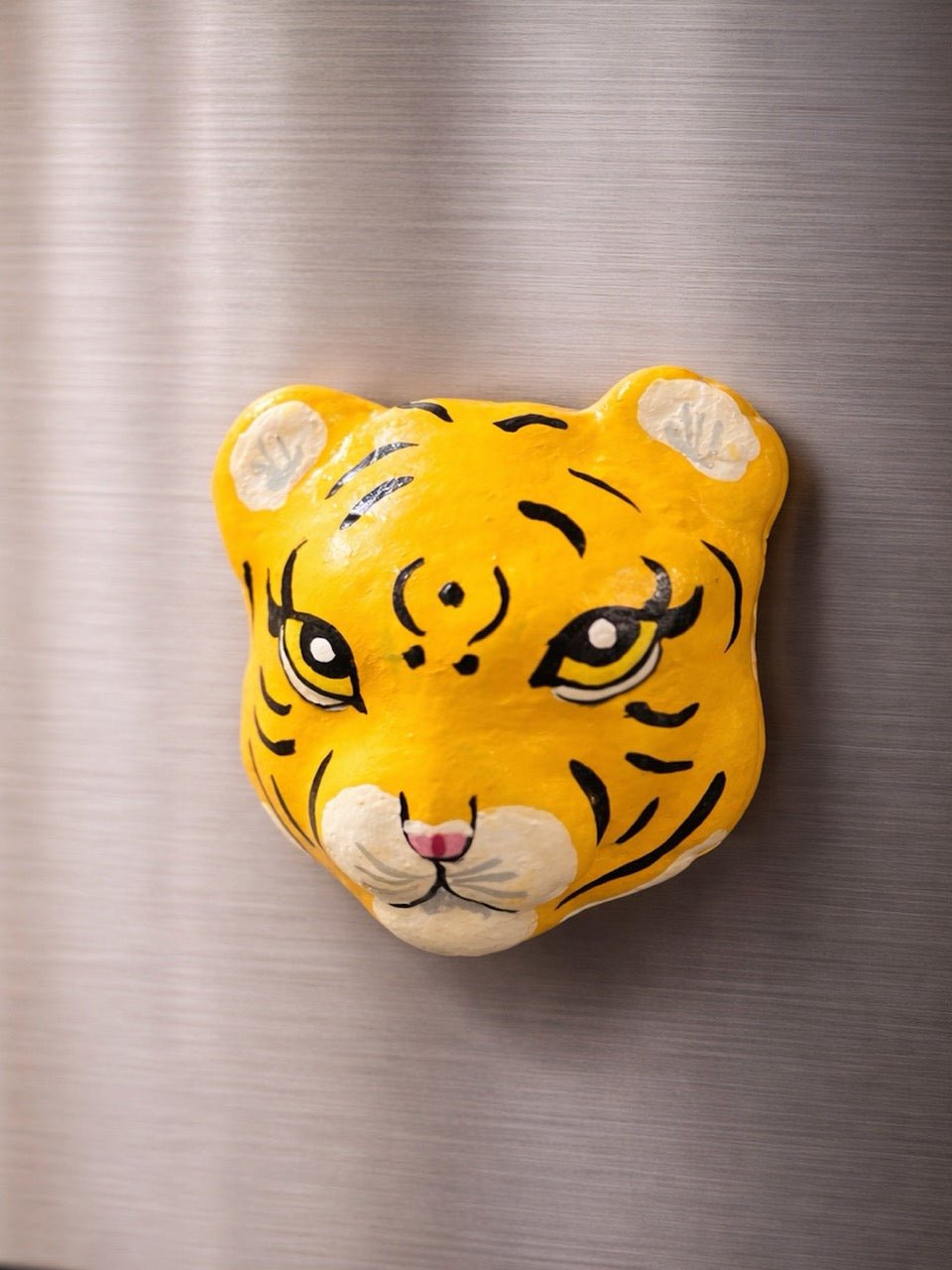 Cheriyal Tiger Magnet | Handcrafted Indian Folk Art Fridge Magnet – Art & Craft Supplies on Brown Living™. SKU: CD-HOM-CHE-TIG. Img 2.