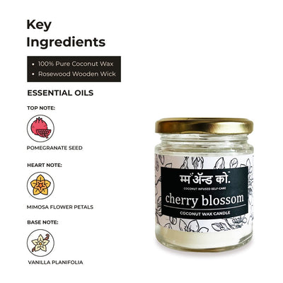 Cherry Blossom - 100% Coconut Wax Botanical Candle – Candles & Fragrances on Brown Living™. SKU: BC12001. Img 3.