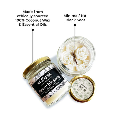 Cherry Blossom - 100% Coconut Wax Botanical Candle – Candles & Fragrances on Brown Living™. SKU: BC12001. Img 4.