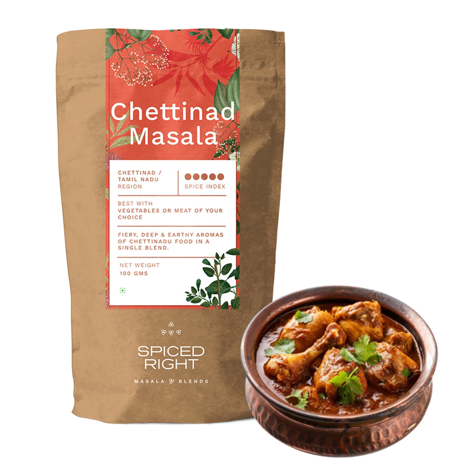 Chettinad Masala - Tamil Nadu Spice Blend, No Fillers – Seasonings & Spices on Brown Living™. SKU: SRCH. Img 1.