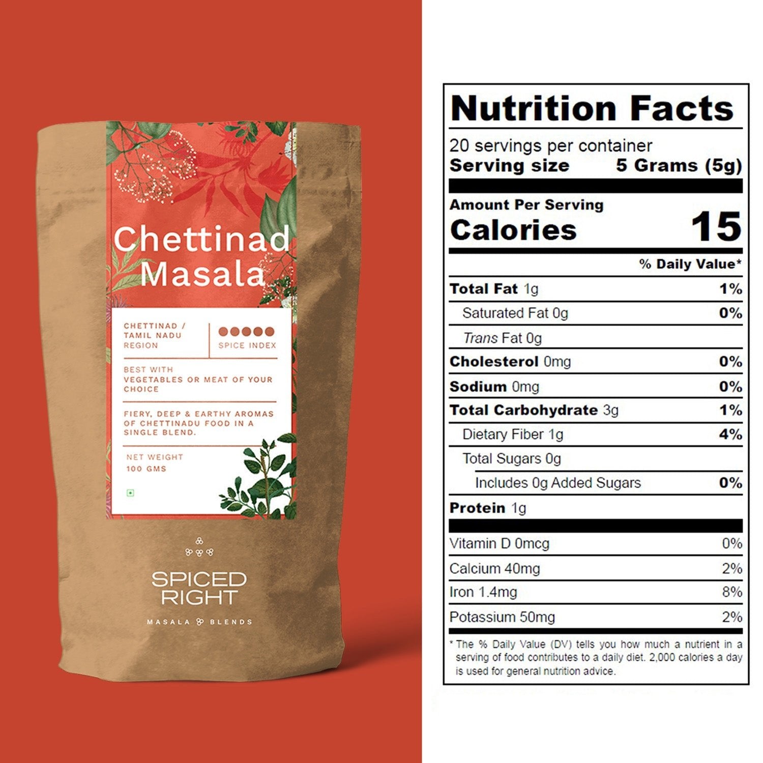 Chettinad Masala - Tamil Nadu Spice Blend, No Fillers – Seasonings & Spices on Brown Living™. SKU: SRCH. Img 5.