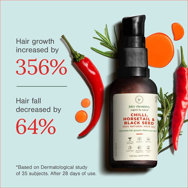 Chilli, Horsetail & Blackseed Hair Oil - 30 ml | Natural Hair Growth Oil | Verified Sustainable by Brown Living™