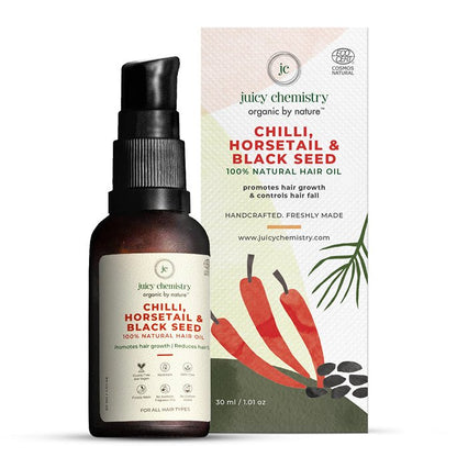 Chilli, Horsetail & Blackseed Hair Oil - 30 ml | Natural Hair Growth Oil | Verified Sustainable by Brown Living™