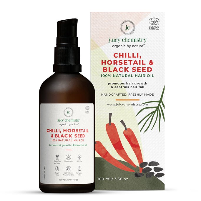 Chilly, Horsetail & Black Seed Organic Hair Serum - For Hair Growth - 100ml | Verified Sustainable by Brown Living™