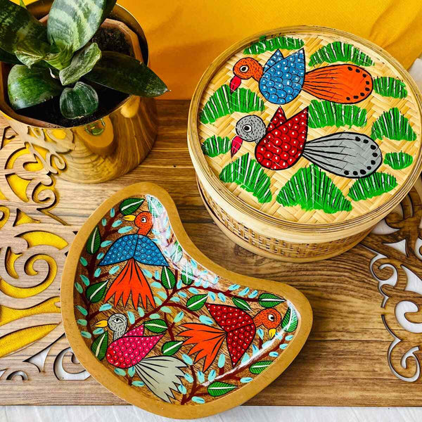 Chiraiya Hamper- Handcrafted Udaan Bamboo Box and Chakori Platter | Verified Sustainable Gift Giving on Brown Living™
