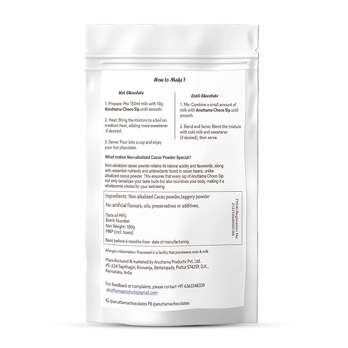 Choco Sip Drinking Chocolate Powder Mix – Powder Drink Mixes on Brown Living™. SKU: Choco_Sip_Dark_HotChoclate. Img 2.