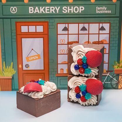 Chocolate Fudge Bars - Dessert Scented Handmade Soap Set – Body Soap on Brown Living™. SKU: SS-18. Img 1.