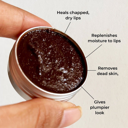 Chocolate Lip Scrub with Real Cacao & Coconut Sugar | AM & PM friendly (15 g) | Verified Sustainable by Brown Living™