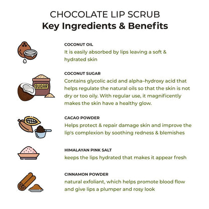 Chocolate Lip Scrub with Real Cacao & Coconut Sugar | AM & PM friendly (15 g) | Verified Sustainable by Brown Living™