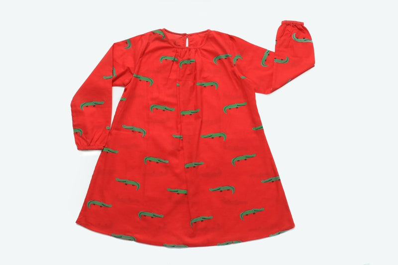 Christmas Crocodile - Girls Comfort Wear | Verified Sustainable Kids Frocks & Dresses on Brown Living™