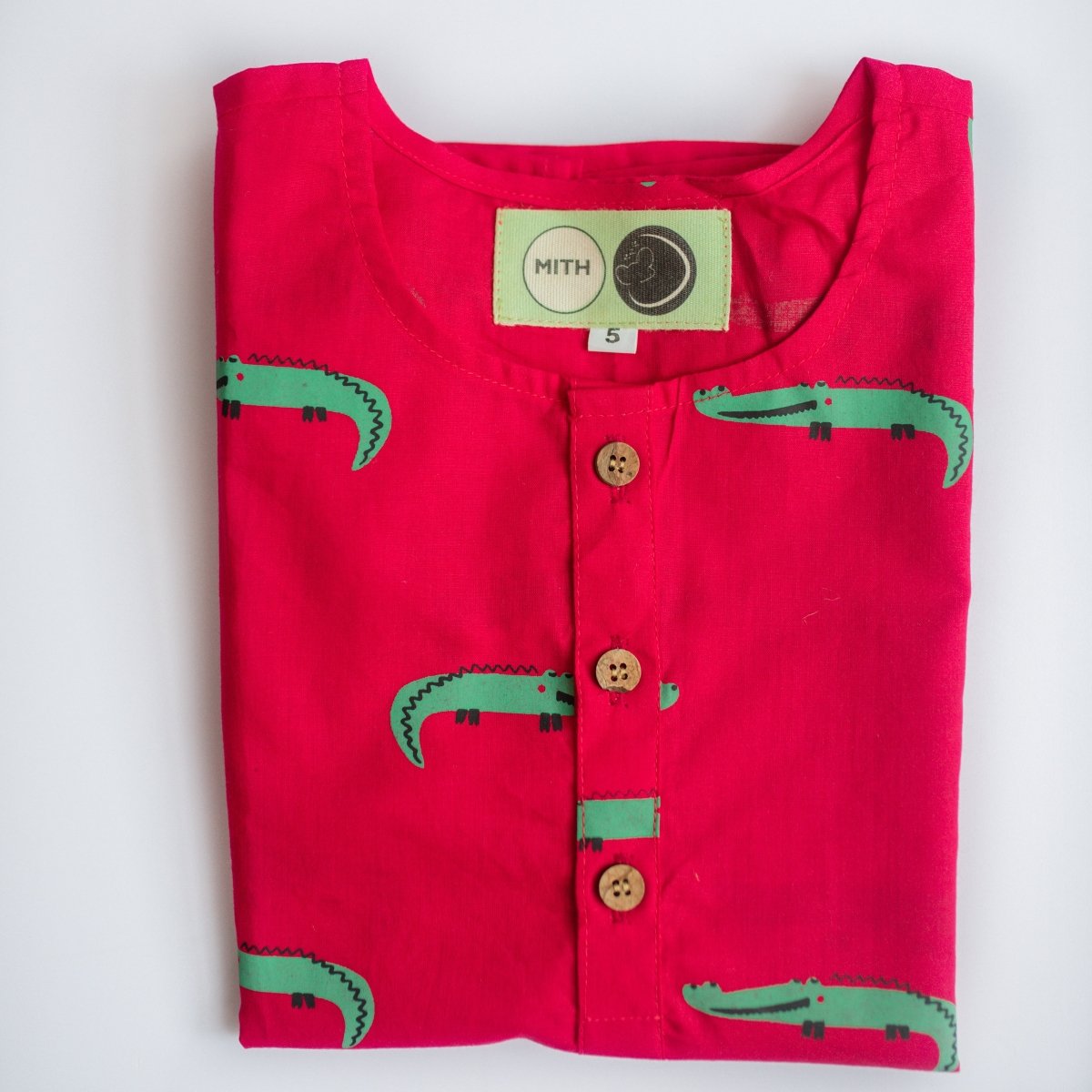 Christmas Crocodile - Unisex Kids Cotton Nightwear | Verified Sustainable by Brown Living™