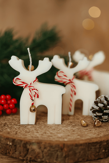 Christmas Reindeer Candle | Festive Decorative Candle Set | Pack of 3 – Candles & Fragrances on Brown Living™. SKU: LUSH_0026. Img 2.