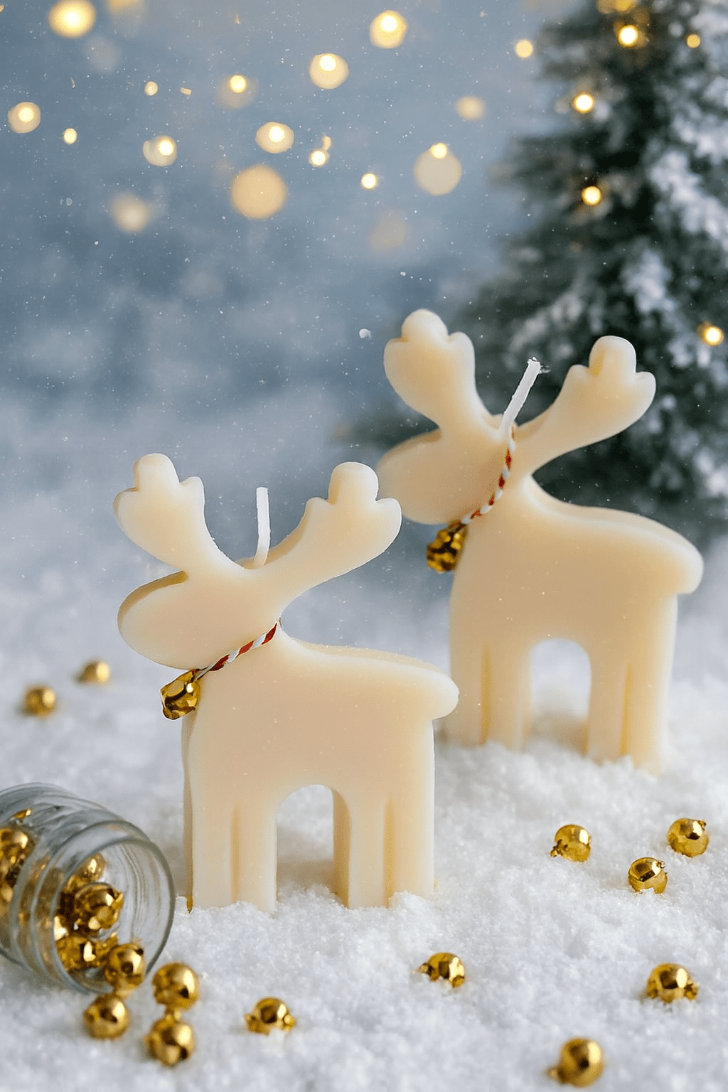 Christmas Reindeer Candle SnowWhite | Festive Candles | Set of 2 – Candles & Fragrances on Brown Living™. SKU: LUSH_0027. Img 1.