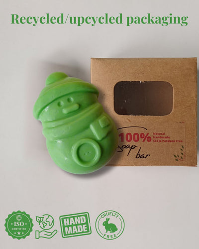 Christmas Snowman Shaped - Goat Milk Shea Butter Soap – Body Soap on Brown Living™. SKU: SOB-SOAP-39AN. Img 4.