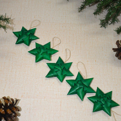 Christmas Star Ornaments – Set of 5 |Handcrafted Festive Hanging Decor – Home Decor on Brown Living™. SKU: PLCHST019B. Img 6.