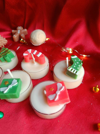 Christmas Tealights – Festive Holiday Candle Set of 6 – Candles & Fragrances on Brown Living™. SKU: CHTS01_N. Img 3.
