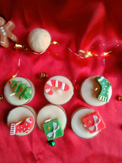 Christmas Tealights – Festive Holiday Candle Set of 6 – Candles & Fragrances on Brown Living™. SKU: CHTS01_N. Img 1.