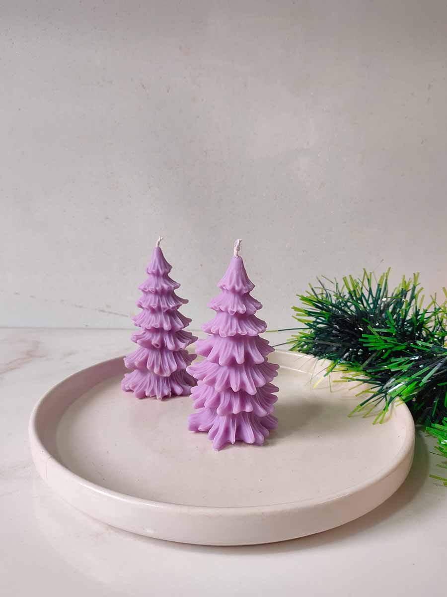 Christmas Tree Candles – Set of 2 (Same Color) | Festive Decor – Candles & Fragrances on Brown Living™. SKU: BGCT002. Img 3.