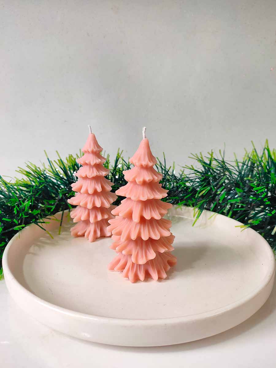 Christmas Tree Candles – Set of 2 (Same Color) | Festive Decor – Candles & Fragrances on Brown Living™. SKU: BPCT002. Img 6.