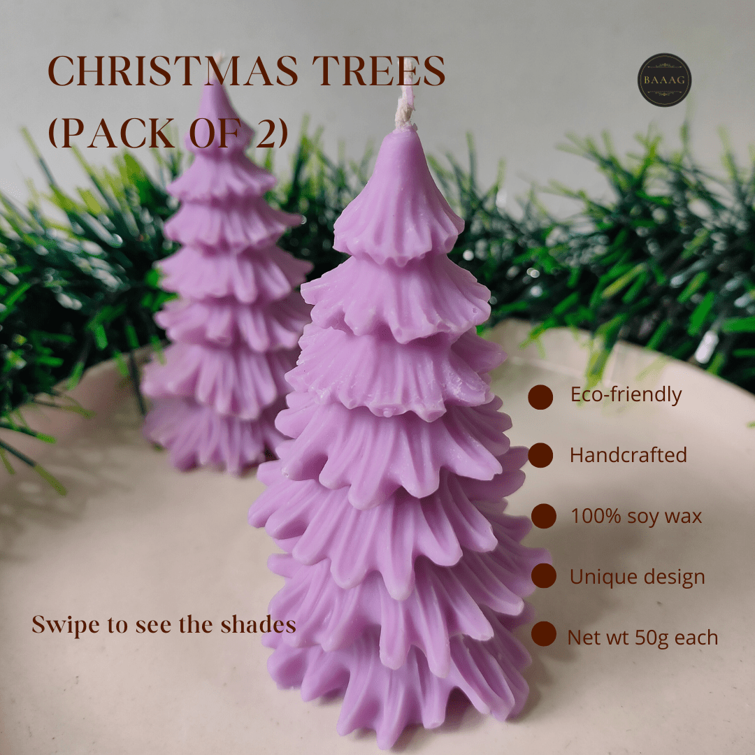 Christmas Tree Candles – Set of 2 (Same Color) | Festive Decor – Candles & Fragrances on Brown Living™. SKU: BPCT002. Img 7.
