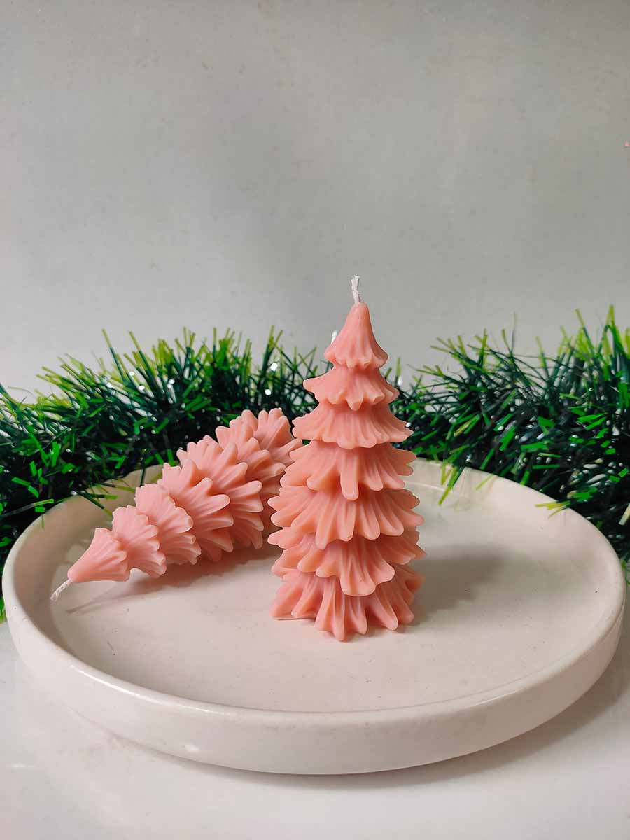 Christmas Tree Candles – Set of 2 (Same Color) | Festive Decor – Candles & Fragrances on Brown Living™. SKU: BPCT002. Img 5.