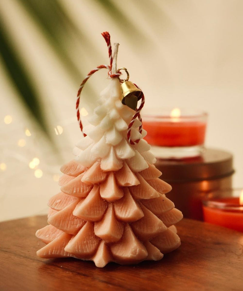 Christmas Tree Soy Wax Candle (Orange & White) | Verified Sustainable Candles Fragrances on Brown Living™