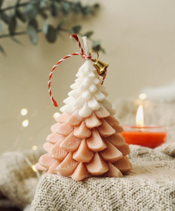 Christmas Tree Soy Wax Candle (Orange & White) | Verified Sustainable Candles Fragrances on Brown Living™