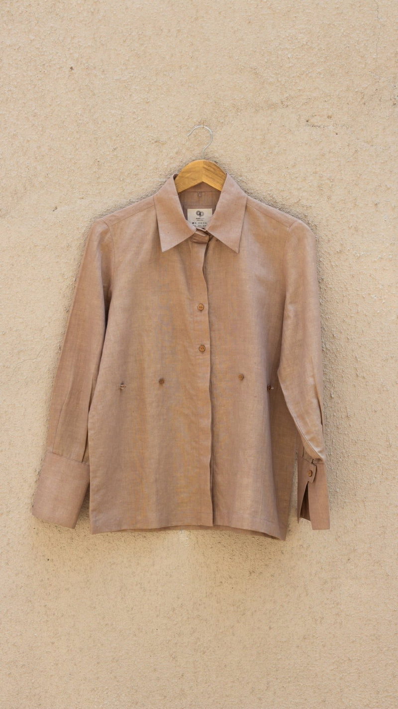 Cinched Waist Hemp Cotton Shirt | Verified Sustainable Womens Shirt on Brown Living™
