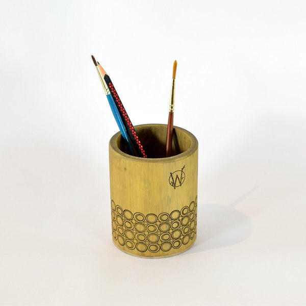 Circles - Bamboo Pen Stand | Verified Sustainable by Brown Living™