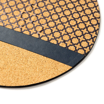 Circular Mouse Pad – Plant Leather & Cork (Blue & Cork) – Desk Accessories on Brown Living™. SKU: CPMPGH003. Img 3.
