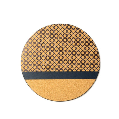 Circular Mouse Pad – Plant Leather & Cork (Blue & Cork) – Desk Accessories on Brown Living™. SKU: CPMPGH003. Img 1.