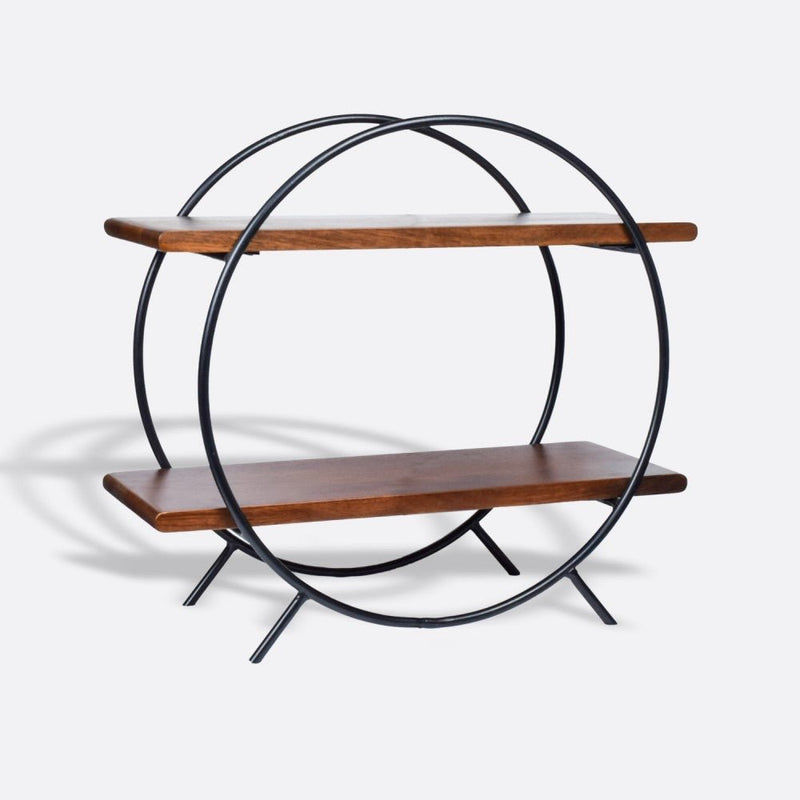 Circular Wooden Organizer with Black Frame | Verified Sustainable Kitchen Organisers on Brown Living™