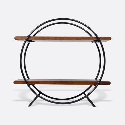 Circular Wooden Organizer with Black Frame | Verified Sustainable by Brown Living™