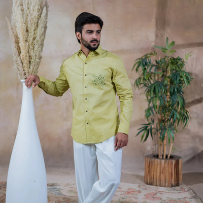 Cirrus Linen Shirt For Men Lightweight Breathable Shirt – Men Shirt on Brown Living™. SKU: Aayu27. Img 2.