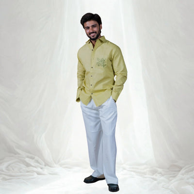 Cirrus Linen Shirt For Men Lightweight Breathable Shirt – Men Shirt on Brown Living™. SKU: Aayu27. Img 1.