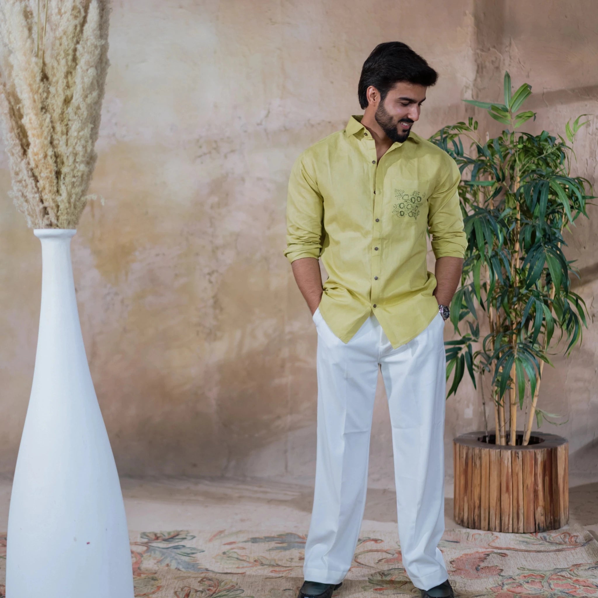 Cirrus Linen Shirt For Men Lightweight Breathable Shirt – Men Shirt on Brown Living™. SKU: Aayu27. Img 3.