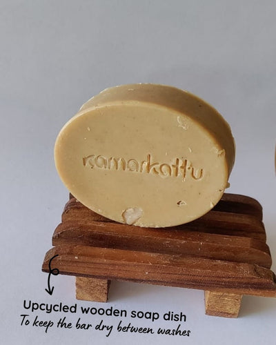 Citrus bath soaps - Handmade : Pack of 3 – Body Soap on Brown Living™. SKU: lns3withdish. Img 7.