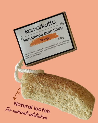 Citrus bath soaps - Handmade : Pack of 3 – Body Soap on Brown Living™. SKU: lns3withloofah. Img 9.