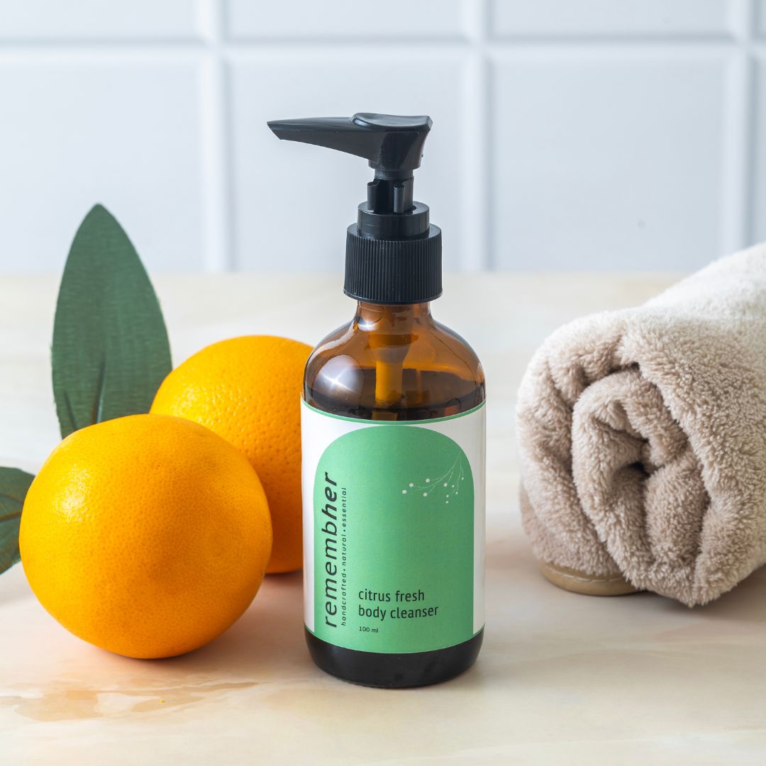 Citrus Body Wash & Cleanser | Refreshing & Natural Skincare – Body Wash by remembher available on Brown Living™. . SKU: CITBC002. Img 1.