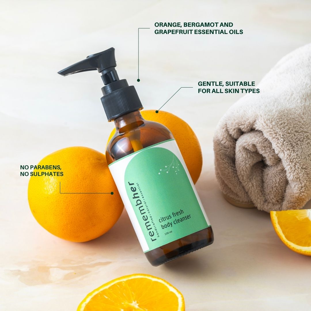 Citrus Body Wash & Cleanser | Refreshing & Natural Skincare – Body Wash by remembher available on Brown Living™. . SKU: CITBC002. Img 2.