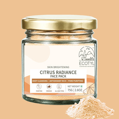 Citrus Radiance Face Pack | Tan Removal & Glow | 75g – Face Pack on Brown Living™. SKU: ECOTYL00068. Img 1.