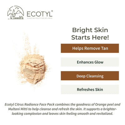 Citrus Radiance Face Pack | Tan Removal & Glow | 75g – Face Pack on Brown Living™. SKU: ECOTYL00068. Img 2.