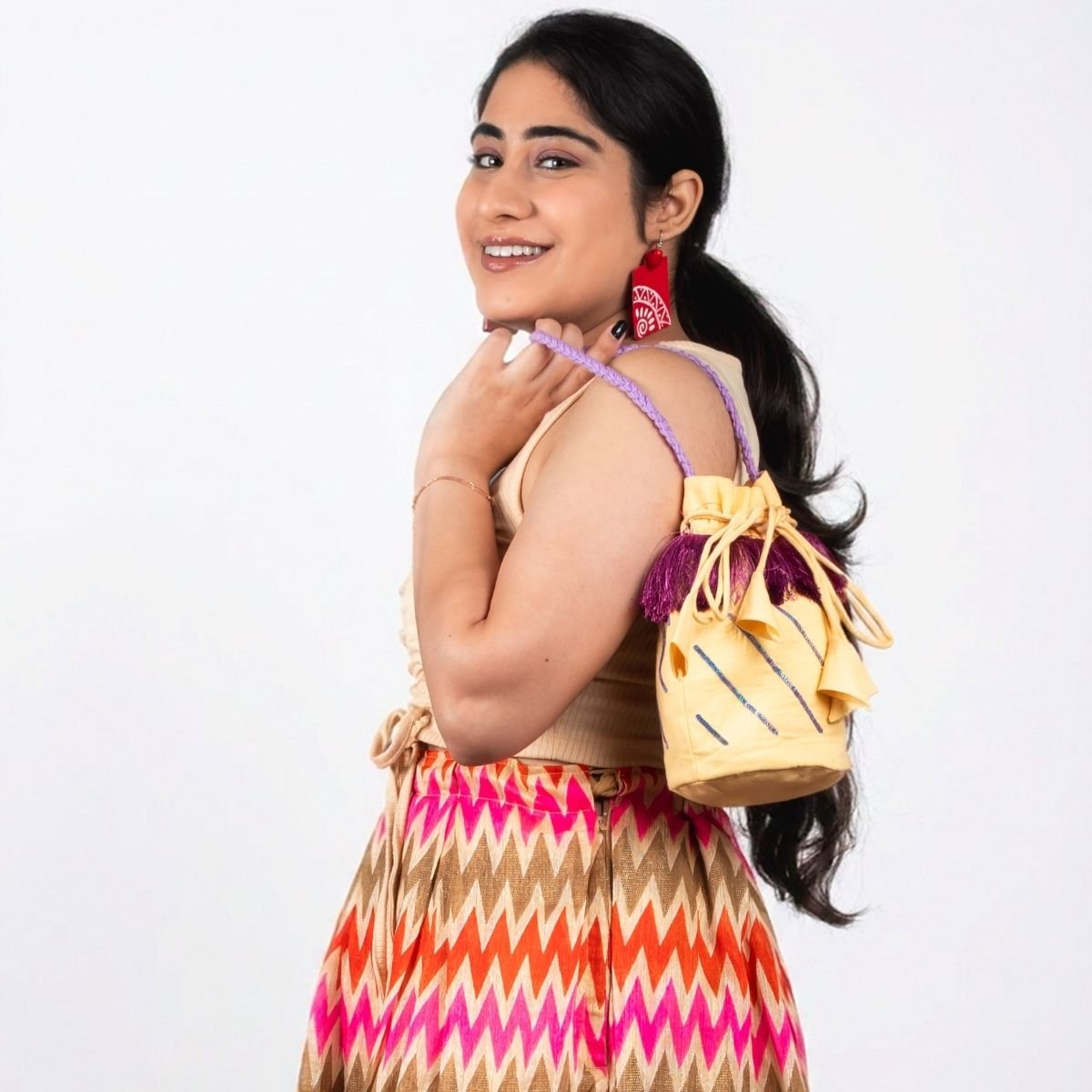 Claire Embroidered Potli Bag | Ethnic Handcrafted Potli for Women – Handbags on Brown Living™. SKU: AMPOTClaire. Img 2.