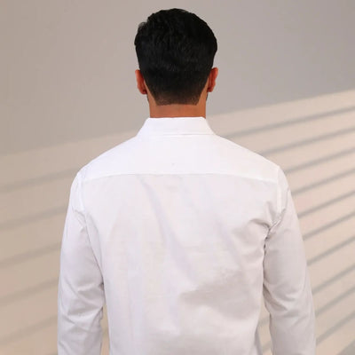 Classic Cotton White Shirt – Timeless & Elegant For Men – Mens Shirt on Brown Living™. SKU: SN - WT - F - S. Img 5.