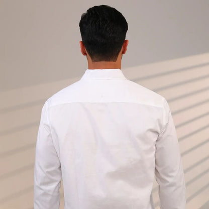 Classic Cotton White Shirt – Timeless & Elegant For Men – Mens Shirt on Brown Living™. SKU: SN - WT - F - S. Img 5.