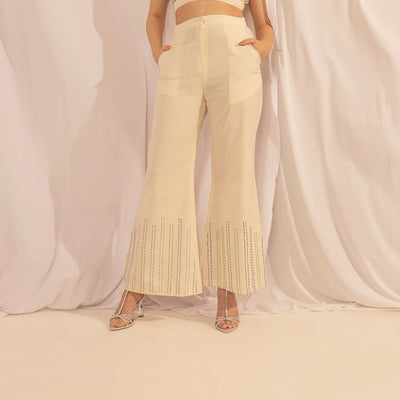 Classic Flared Trousers – Comfortable Everyday Wear – Womens Pants on Brown Living™. SKU: HOA - KAN - 101 - 1. Img 2.