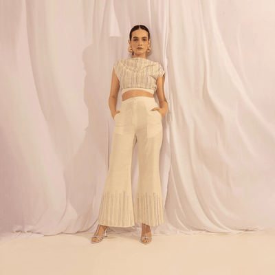 Classic Flared Trousers – Comfortable Everyday Wear – Womens Pants on Brown Living™. SKU: HOA - KAN - 101 - 1. Img 1.