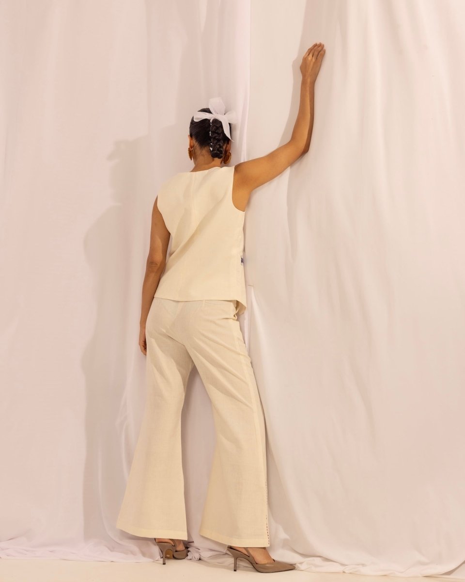 Classic Flared Trousers – Comfortable Everyday Wear – Womens Pants by House Of Ara available on Brown Living™. . SKU: HOA - KAN - 101. Img 3.