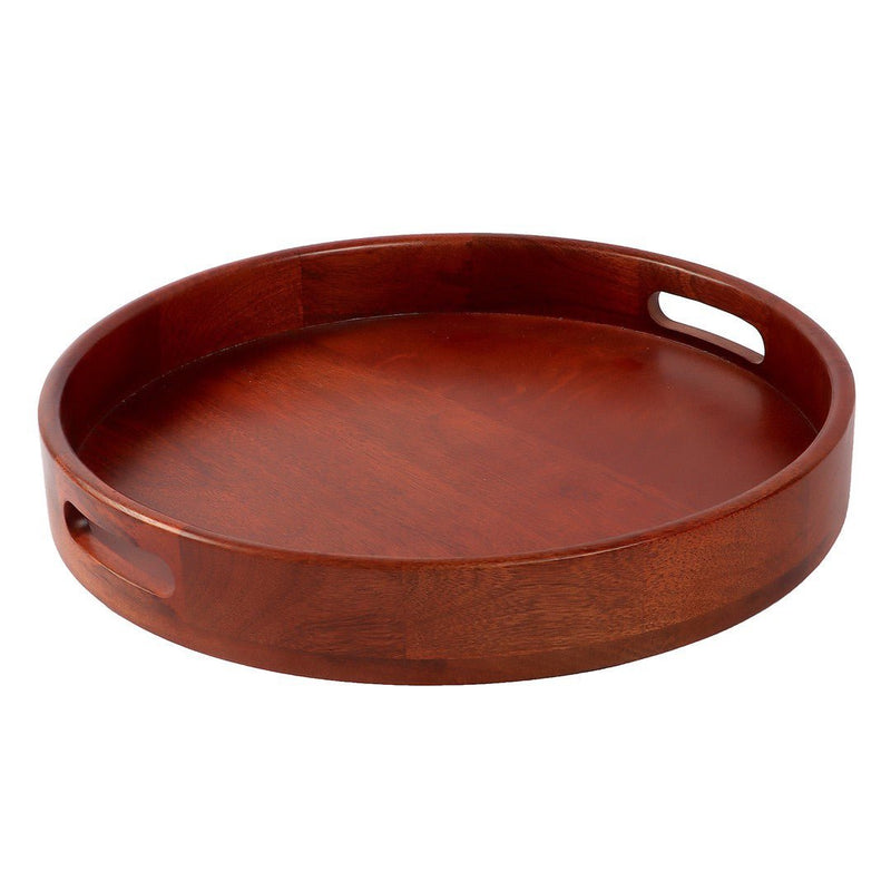 Classic Round Serving Wooden Tray (Large, 16 Inch) | Verified Sustainable Trays & Platters on Brown Living™